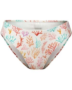 Aqva Swimwear Coral Print Salinas Bikini Bottom - White