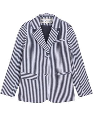 London Atelier Byproduct Striped Tailored Blazer - Blue