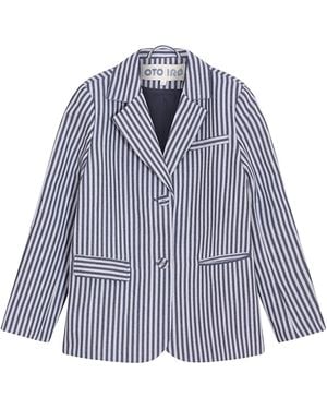London Atelier Byproduct Striped Tailored Blazer - Blue