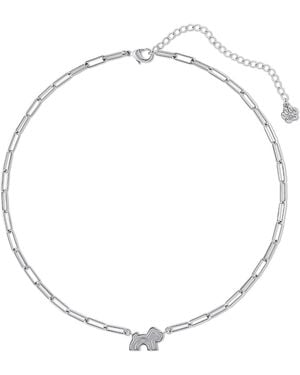 Cloud Haven Paperclip Chain Logo Necklace - Metallic