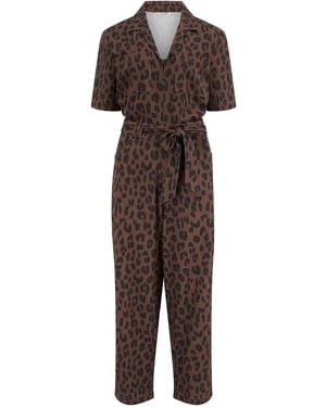 Sugarhill Meredith Boilersuit Rust, Ikat Leopard - Brown