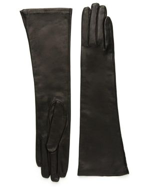Nina Nieves Long Lambskin Gloves - Black
