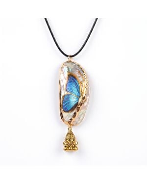 Ormiro Butterfly Shell Necklace - Metallic