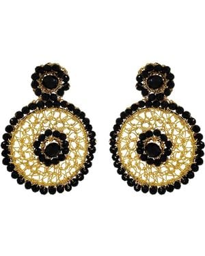 Lavish by Tricia Milaneze Minerva Drop Handmade Crochet Earrings - Black