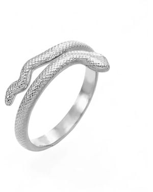 Jagged Halo Jewelry Viper Stacking Ring - Metallic