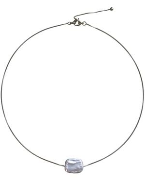 London Atelier Byproduct Freshwater Irregular Square Pearl Pendant Necklace - Metallic
