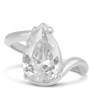 SHYMI Floating Pear Shape Cocktail Ring - White