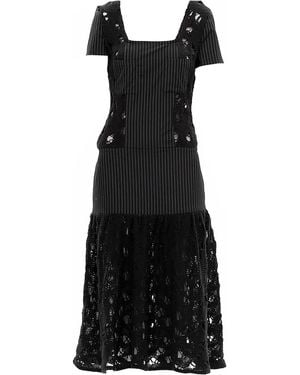Maison Bogomil Pattern Flow – Striped & Knit Dress - Black