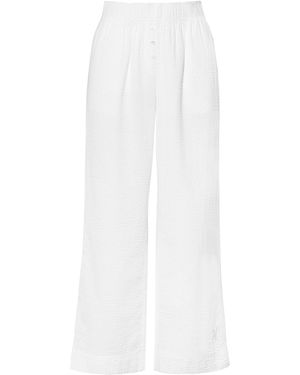 Nudea Seersucker Button Trouser - White