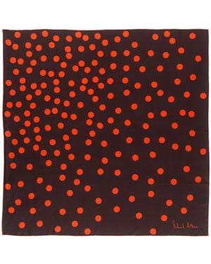 Richard Allan London Large Polka Silk Scarf - Red