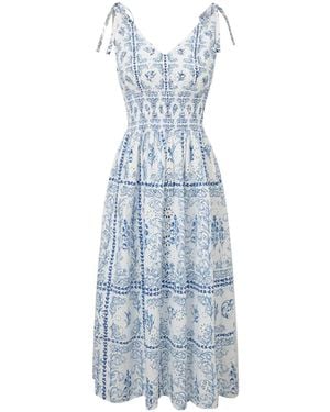 Pecanpepperpelican Bluebell Tie-Strap Sleeveless Midi Dress