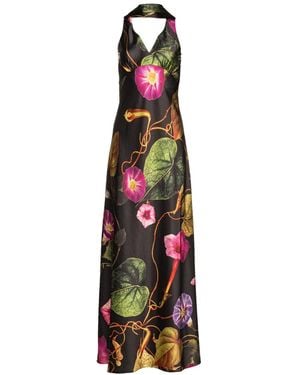 Vasiliki Atelier Catalina Silky Gown Rafflesia Noir - Red