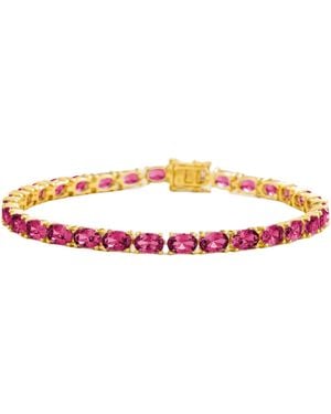 Juvetti Salto Tennis Bracelet Set With Vivid Sapphire - Pink