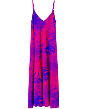 Aloha From Deer Monstera Queen Maxi Dress - Purple