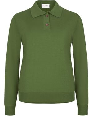 SALANIDA Galante Merino Polo Top - Green