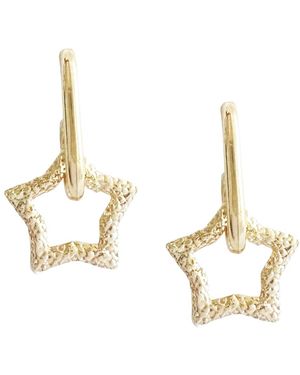 Maison De Gala Textured Star Charm Earrings - Metallic
