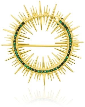 Najiba Renewance Sunburst Brooch - Metallic