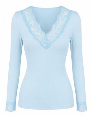 Luella Fashion Lace V-Neck Base Layer Pale - Blue