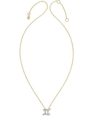 Heather Hawkins Jewelry Horoscope Zodiac Gemini Twins Symbol Fine Diamond Fourteen Karat Necklace - Metallic