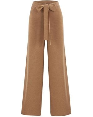 Peraluna Bell Bottom Knit Trousers - Brown