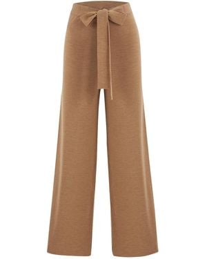 Peraluna Bell Bottom Knit Pants - Brown