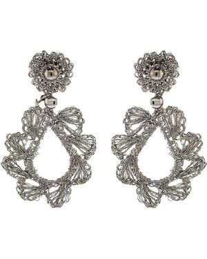 Lavish by Tricia Milaneze All Audrey Dangle Handmade Crochet Earrings - Metallic