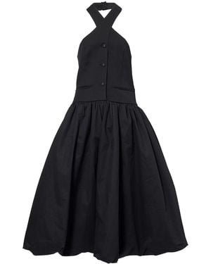 Amy Lynn Garcelle Halterneck Midi Dress - Black