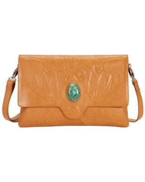 Jodi Lee Lost Bird Clutch Tan - Brown