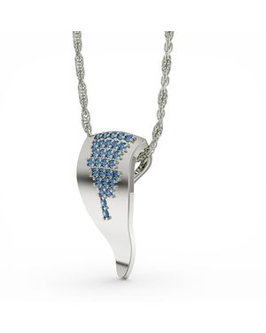 Linda Fiore Echo Long Necklace With Cz Stones - Blue