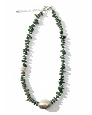 Skinny Mutt Jade Noir Necklace - Metallic