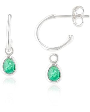 Auree Hampton Emerald & Interchangeable Gemstone Earrings - Green