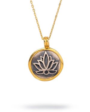 Ebru Jewelry Purity Lotus Flower Sterling & Chain Necklace - Metallic