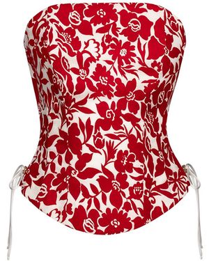 Elsava Velvet Flame Corset - Red