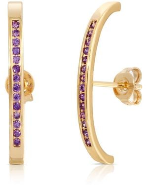 Glamrocks Jewelry Pavé Suspension Hoops- Lavender - Multicolour
