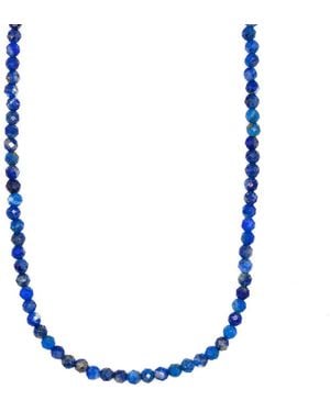 Becket + Quill Mini Lapis Beaded Necklace - Blue