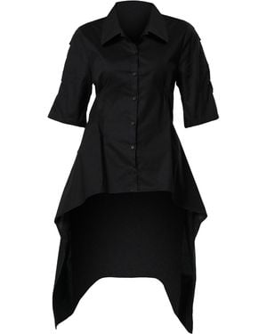 Metamorph Asymmetric Shirt With Open Back - Black