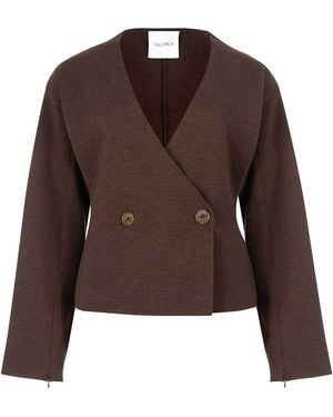 SALANIDA Galante Knitted 100% Merino Blazer Chocolate - Brown