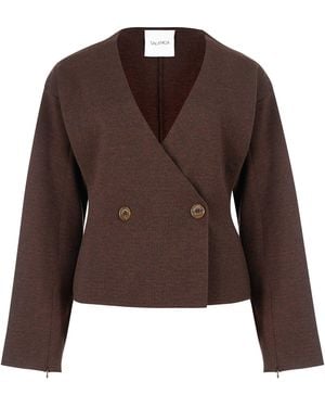 SALANIDA Galante Knitted 100% Merino Blazer Chocolate - Brown