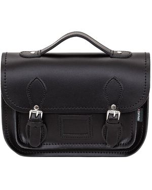 Zatchels Leather Midi Satchel - Black