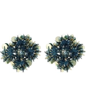 LOTT.gioielli Flower Earrings W/ Clip S - Green