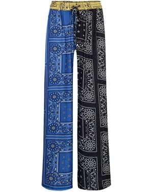 STATE OF GEORGIA Patchwork Sally Elastic Drawstring Pants Patchwork Bandana State /Lime - Blue