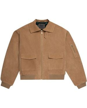 PLACE OF ELMS Sand Suede Jacket - Brown