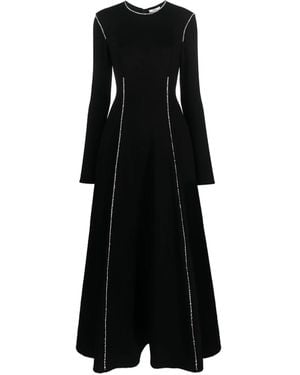 Nissa Rhinestone Embellished Viscose Dress - Black