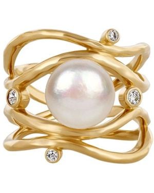 Karma and Luck Mystic Beauty Pearl Ring - Metallic