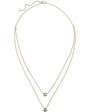 Heather Hawkins Jewelry Two Tiny Gemstones Drape Necklace - Metallic