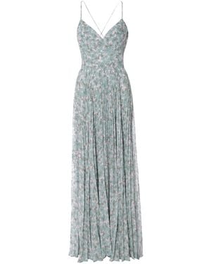 AGGI by HALEWSKI Noemi Romantic Flowers Maxi Pleated Dress - Grey