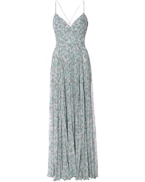 AGGI by HALEWSKI Noemi Romantic Flowers Maxi Pleated Dress - Gray