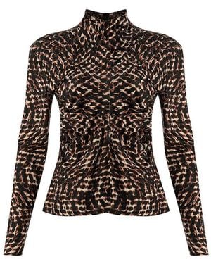 Exquise Regular Printed Turtleneck Ensley K. Blouse - Black