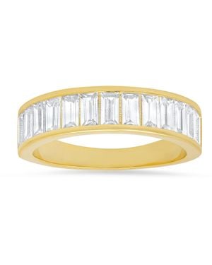 Kylie Harper Baguette Cut Diamond Cz Band Ring - Metallic