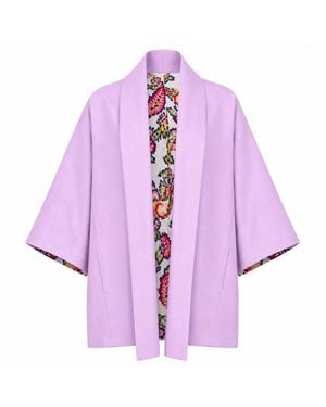 Lumina Eligma The Duality Linen Reversible Jacket - Purple